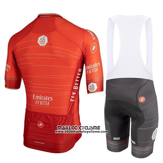 2019 Maillot Ciclismo Castelli UAE Tour Orange Manches Courtes et Cuissard